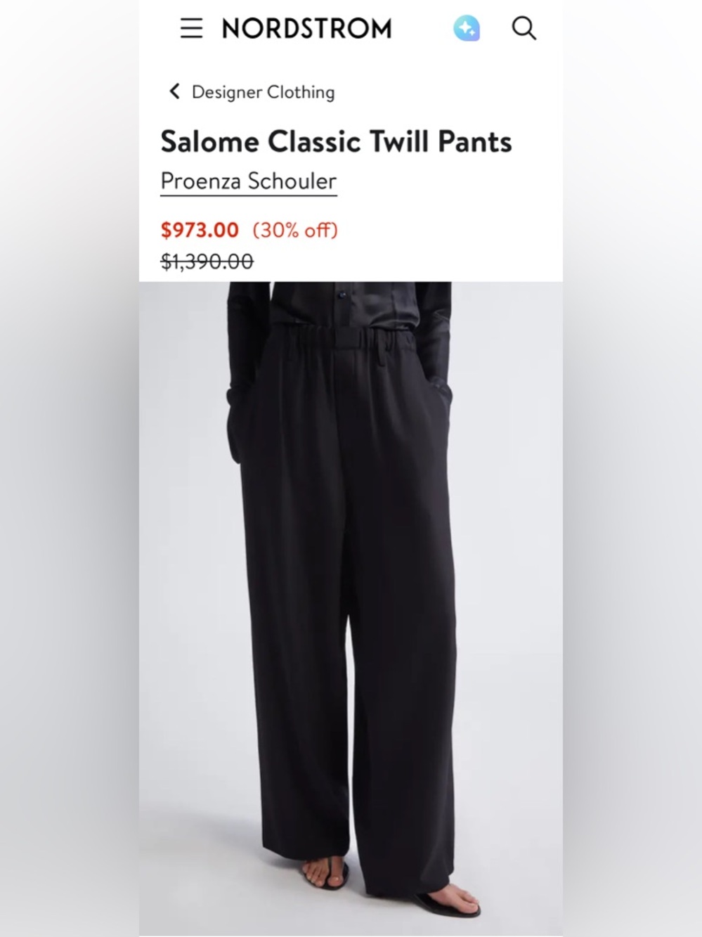 Proenza Schouler - Salome Classic Twill Pants NWT $1,390 Sz M Black